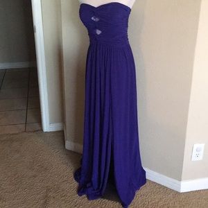 Adrianna Papell Purple Long Strapless Dress Formal